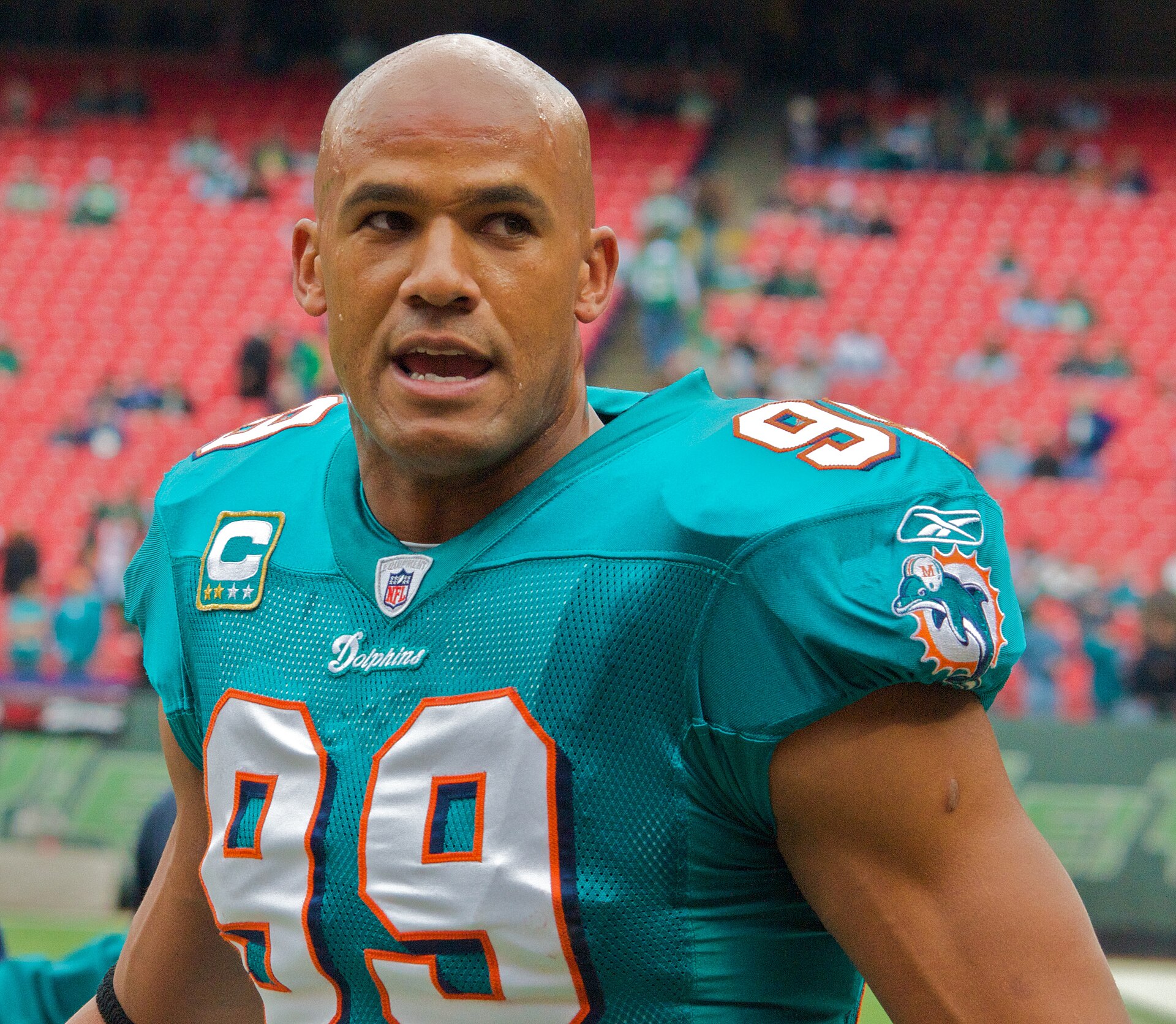 Imagem de referência de Jason Taylor, descrito nos dados abertos como jogador de futebol americano dos Estados Unidos