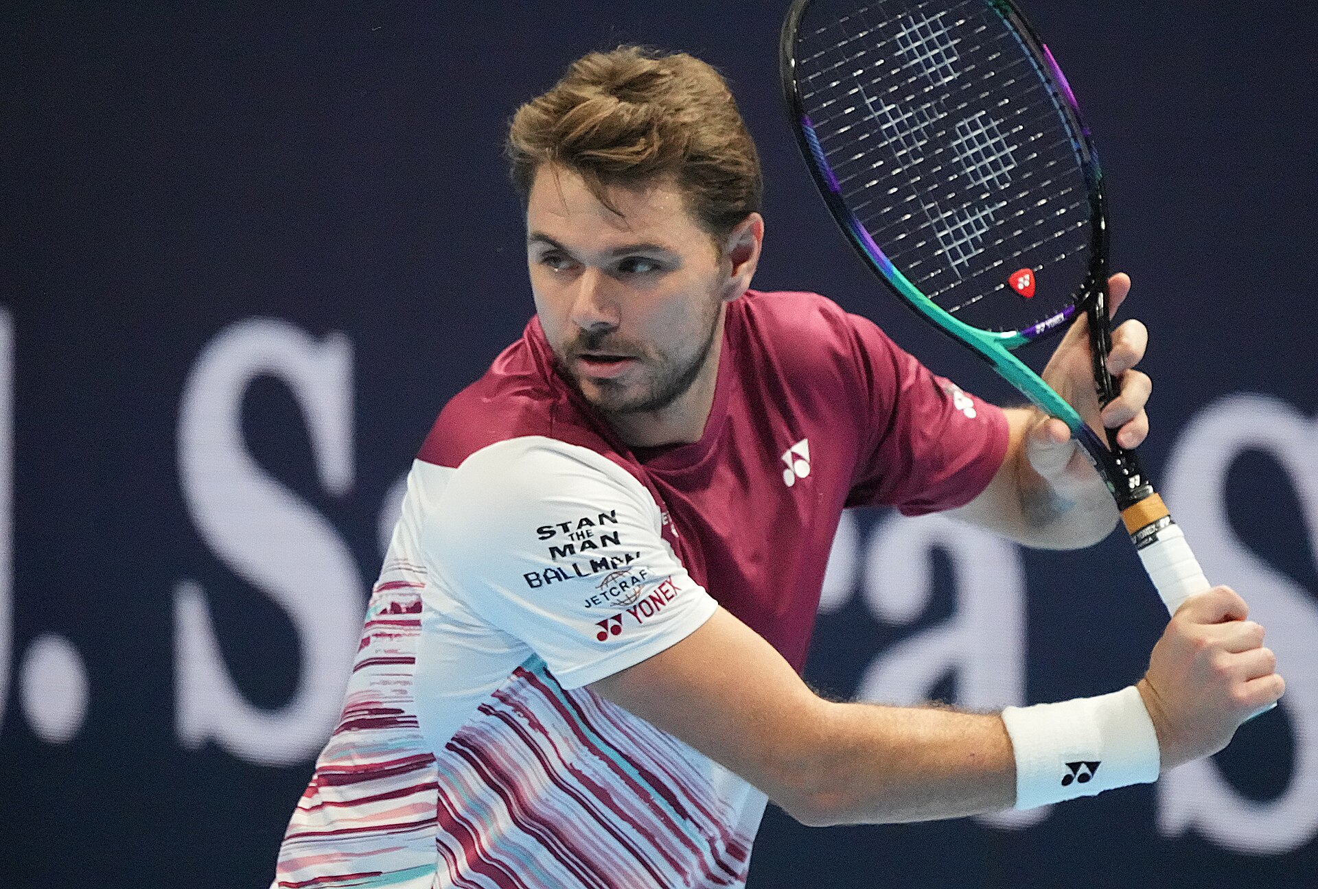 Imagem de referência relacionada a Stanislas Wawrinka, item descrito como tenista suíço