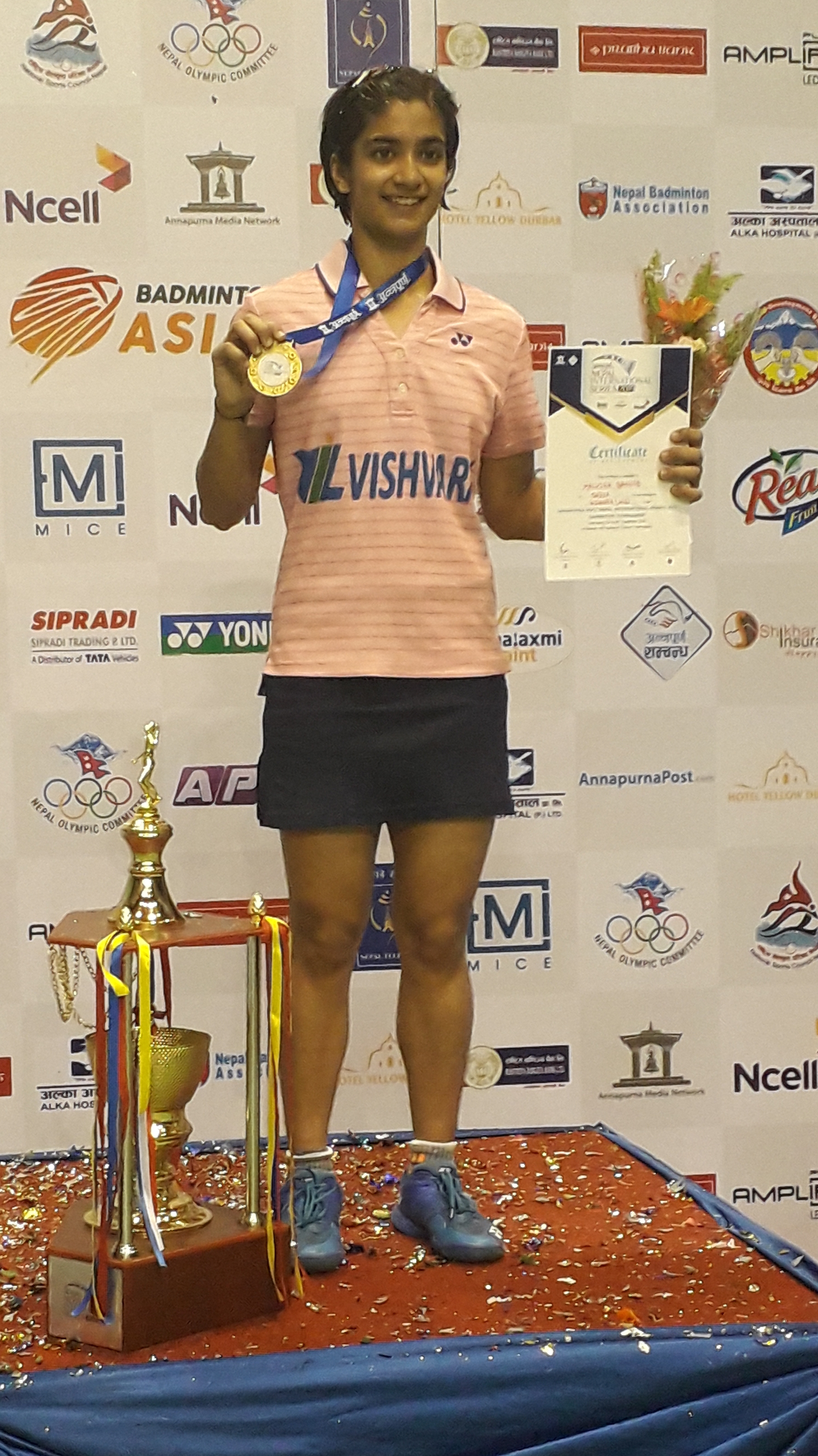 Imagem de referência de Malvika Bansod, descrito nos dados abertos como jogadora de badminton