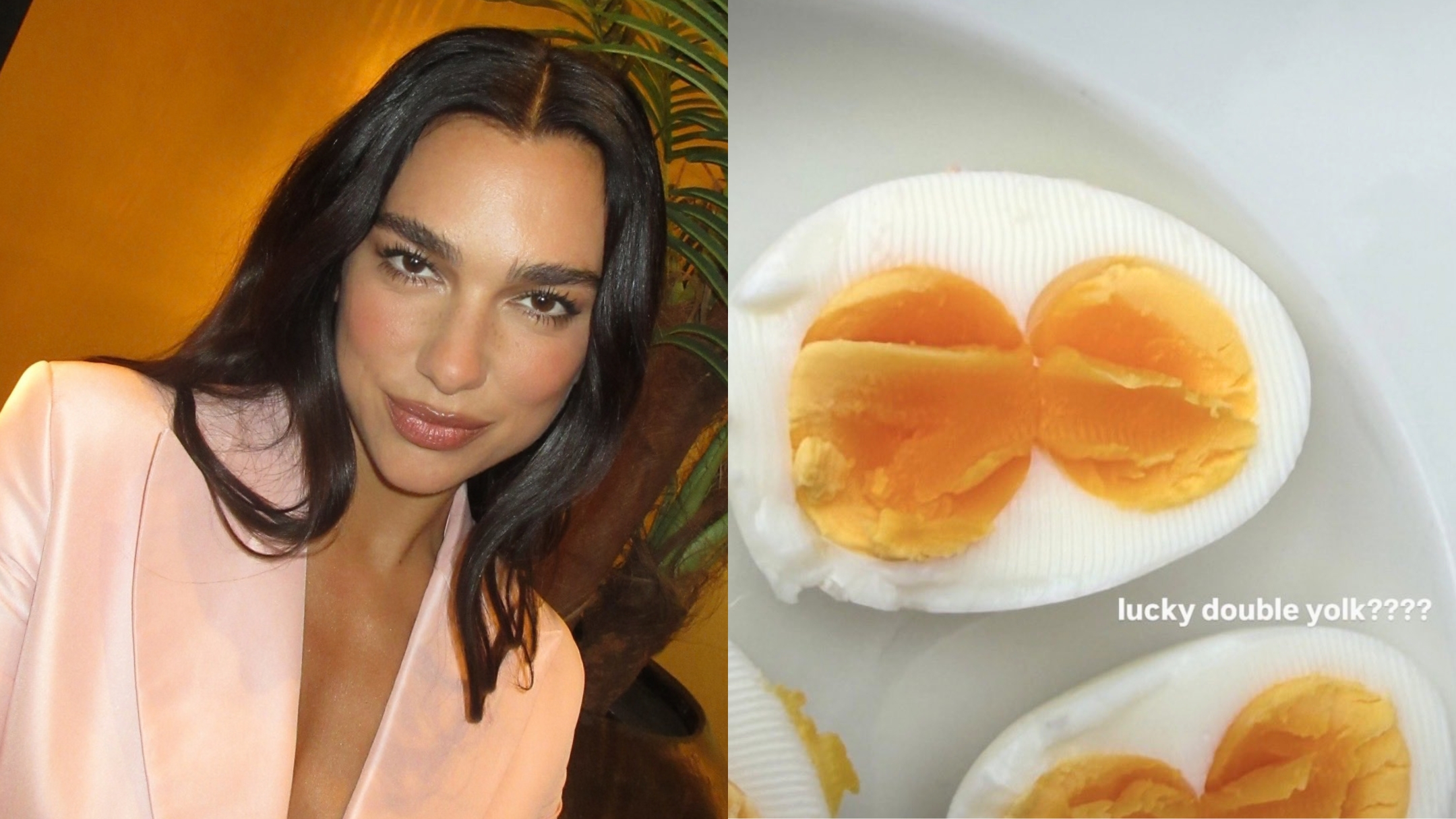 Dua Lipa encontra duas gemas em um único ovo e prova que tem tudo mesmo