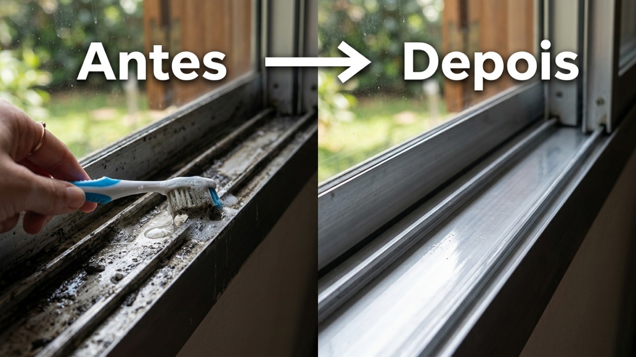 Coloque um rolo de papel higiênico no trilho cheio de poeira da janela, o resultado mostra como esse objeto pode ser útil