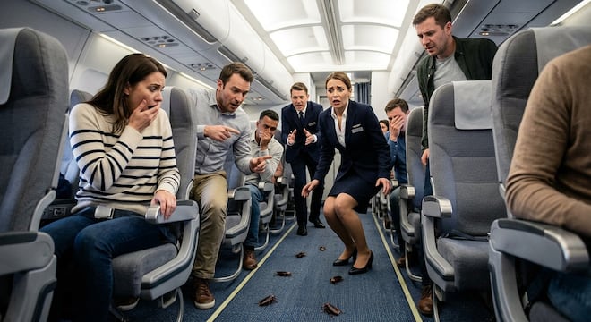 Baratas invadem cabine de voo internacional e assustam passageiros