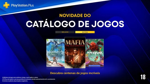 PS Plus recebe Mafia The Old Country, Horizon Forbidden West e mais na terça-feira (20)