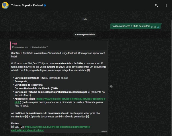 TSE lança ChatVote no WhatsApp para responder dúvidas da eleição; como usar