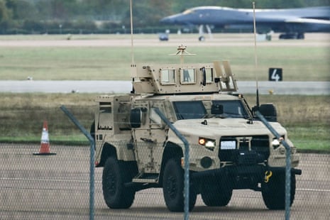an armored vehicle on a base
