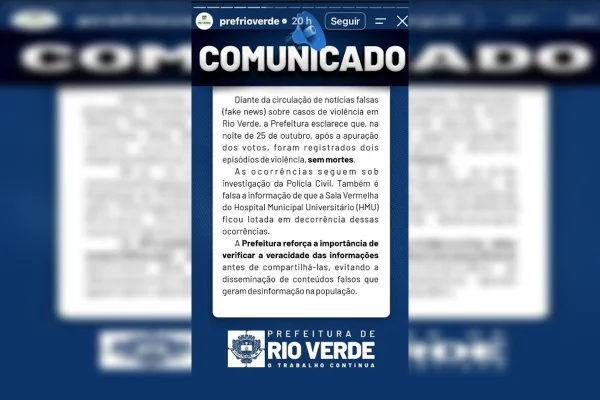 Prefeitura desmente fake news sobre 14 mortes em GO após vitória de Lula - destaque galeria